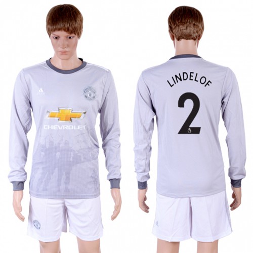 Manchester United #2 Lindelof Sec Away Long Sleeves Soccer Club Jersey